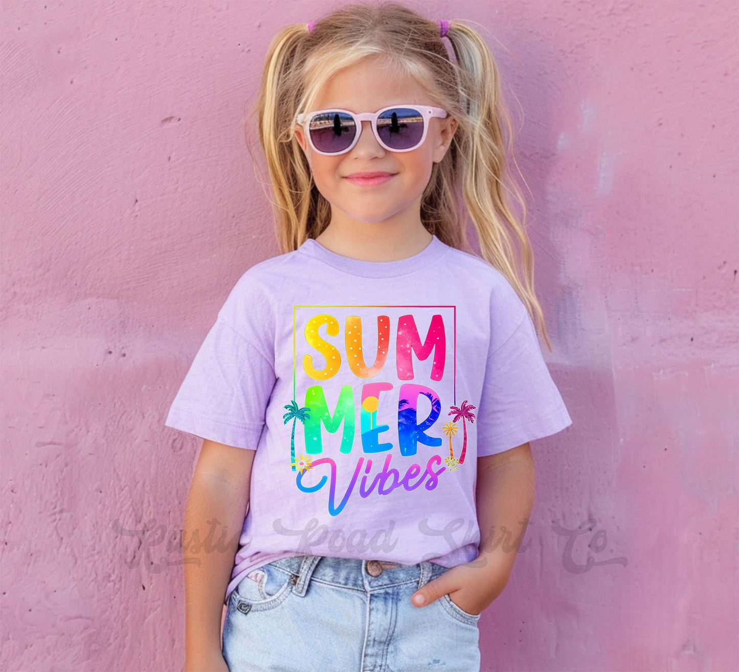 Summer Vibes Girls Shirt, Lake Girls Shirt, Beach Vacation Shirt, Retro 90s shirt, Summer Vacation Shirt,
