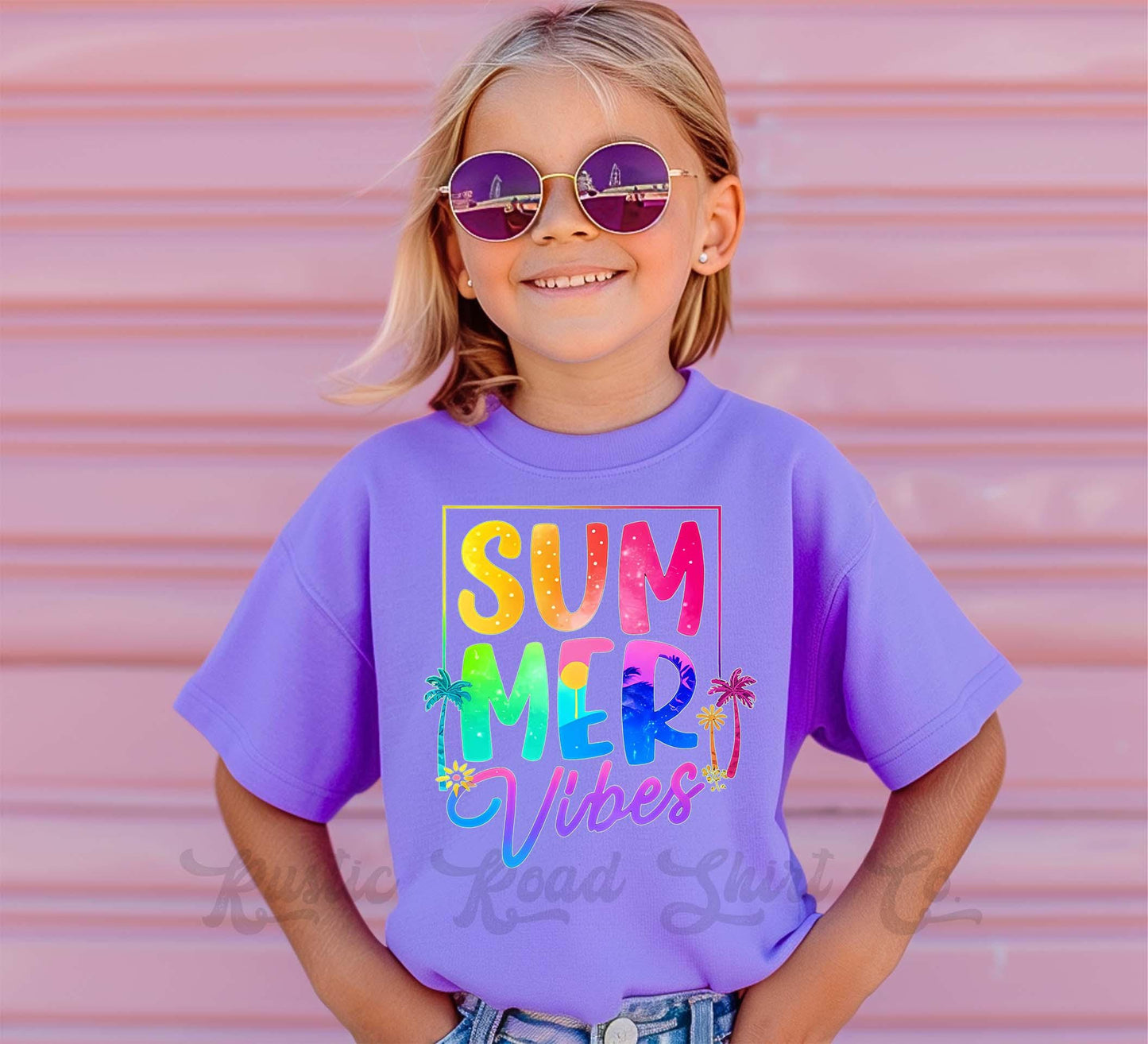 Summer Vibes Girls Shirt, Lake Girls Shirt, Beach Vacation Shirt, Retro 90s shirt, Summer Vacation Shirt,