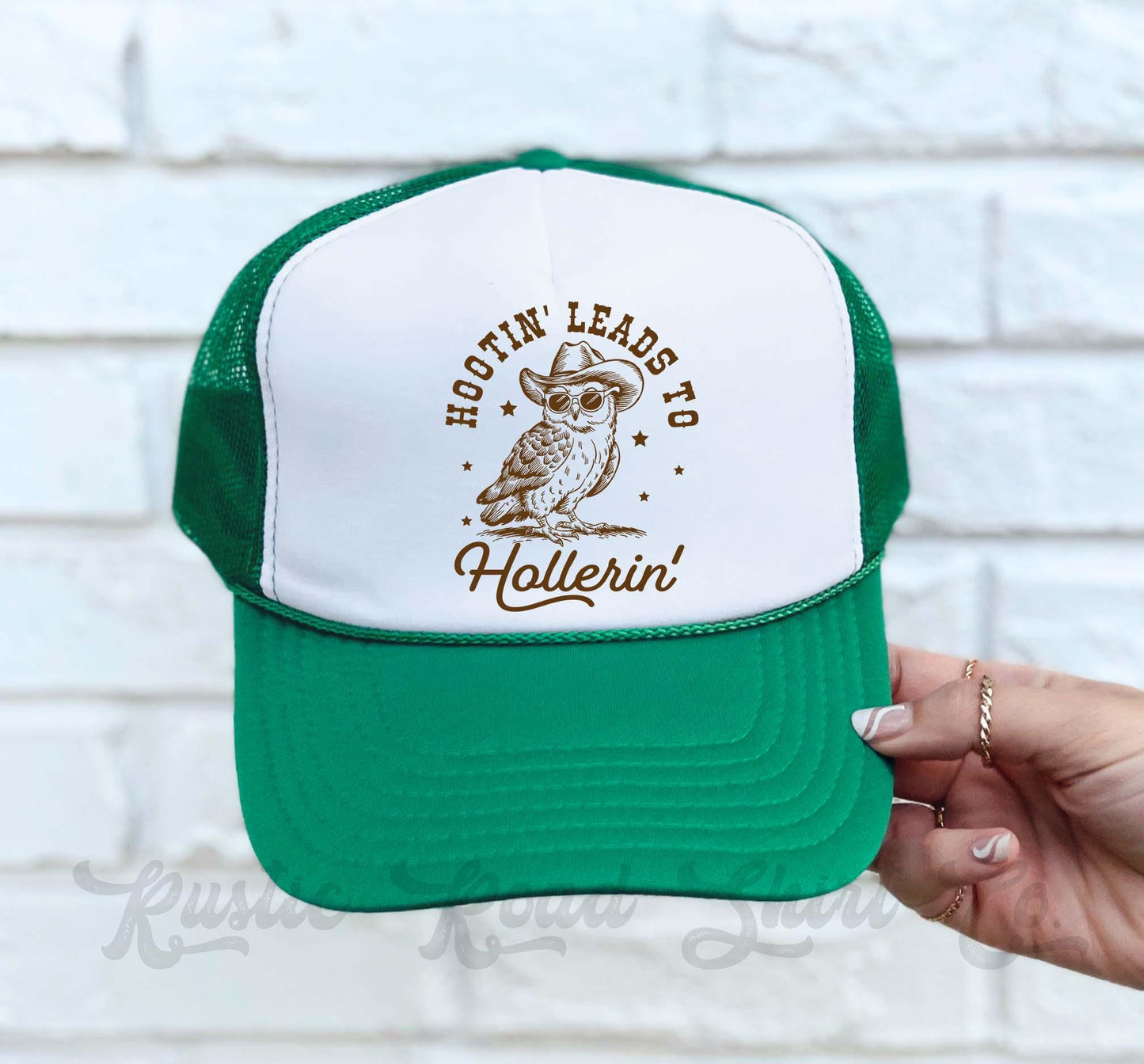 Hootin Leads to Hollerin Hat, Funny Trucker Hat, Lake Bum Hat, 90's Retro Neon Hat, Vintage Style Trucker Hat