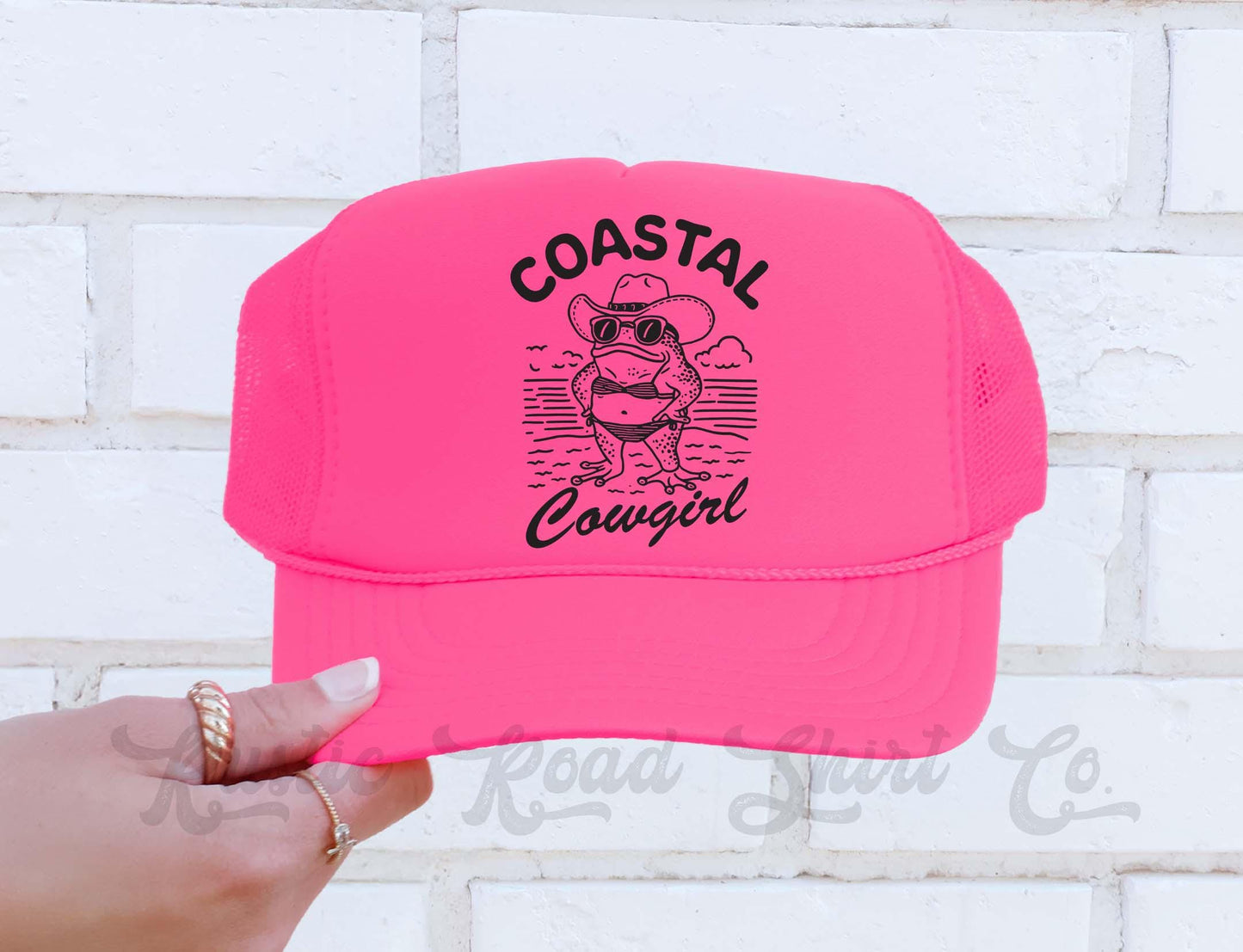 Coastal Cowgirl Hat, Western Trucker Hat, Funny Trucker Hat, Lake Bum Hat, 90's Retro Neon Hat, Vintage Style Trucker Hat