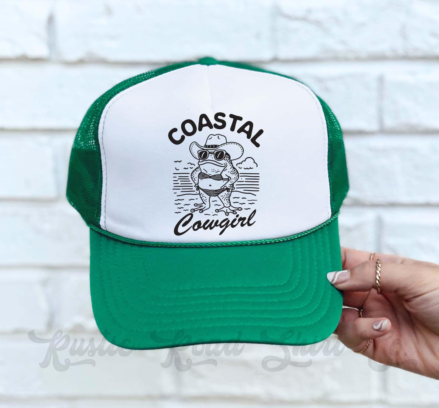 Coastal Cowgirl Hat, Western Trucker Hat, Funny Trucker Hat, Lake Bum Hat, 90's Retro Neon Hat, Vintage Style Trucker Hat