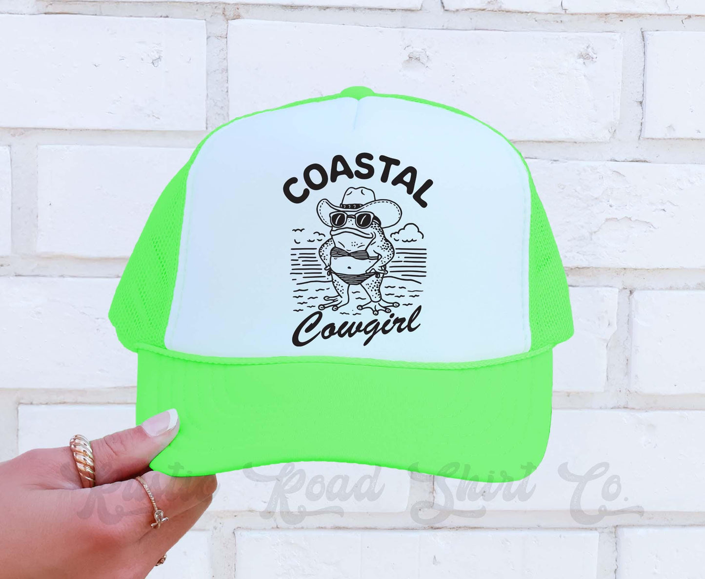 Coastal Cowgirl Hat, Western Trucker Hat, Funny Trucker Hat, Lake Bum Hat, 90's Retro Neon Hat, Vintage Style Trucker Hat