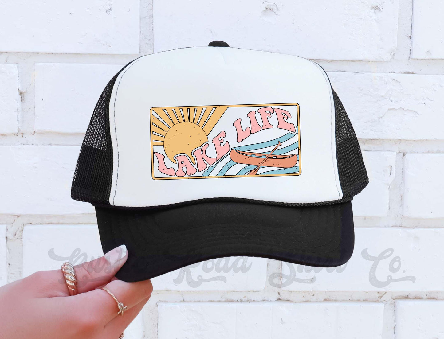 Lake Life Hat, Lake Bum Hat, Lake Bum Hat, 90's Retro Neon Hat, Vintage Style Trucker Hat