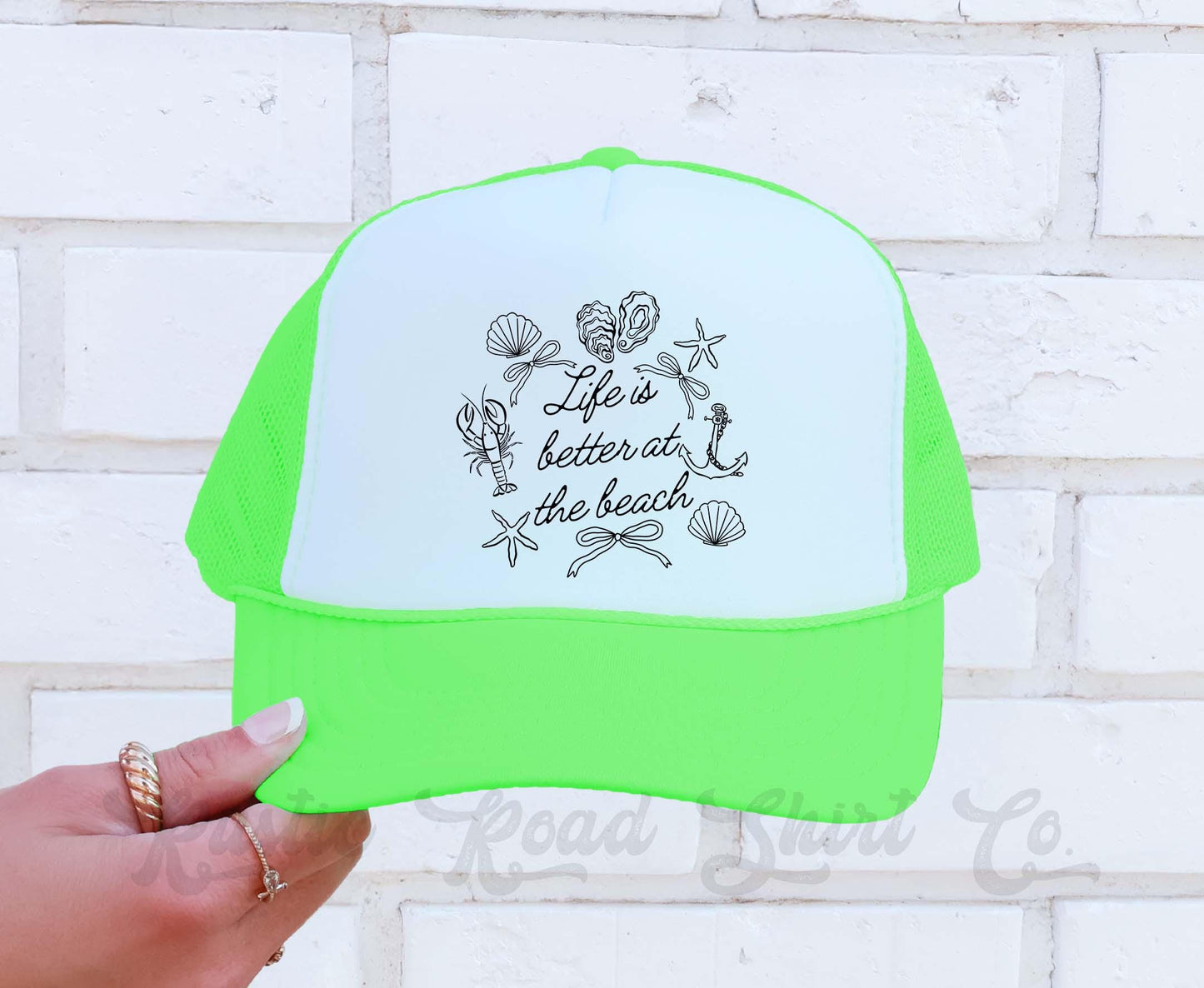 Life is Better at the Beach Hat, Lake Bum Hat, Lake Bum Hat, 90's Retro Neon Hat, Vintage Style Trucker Hat