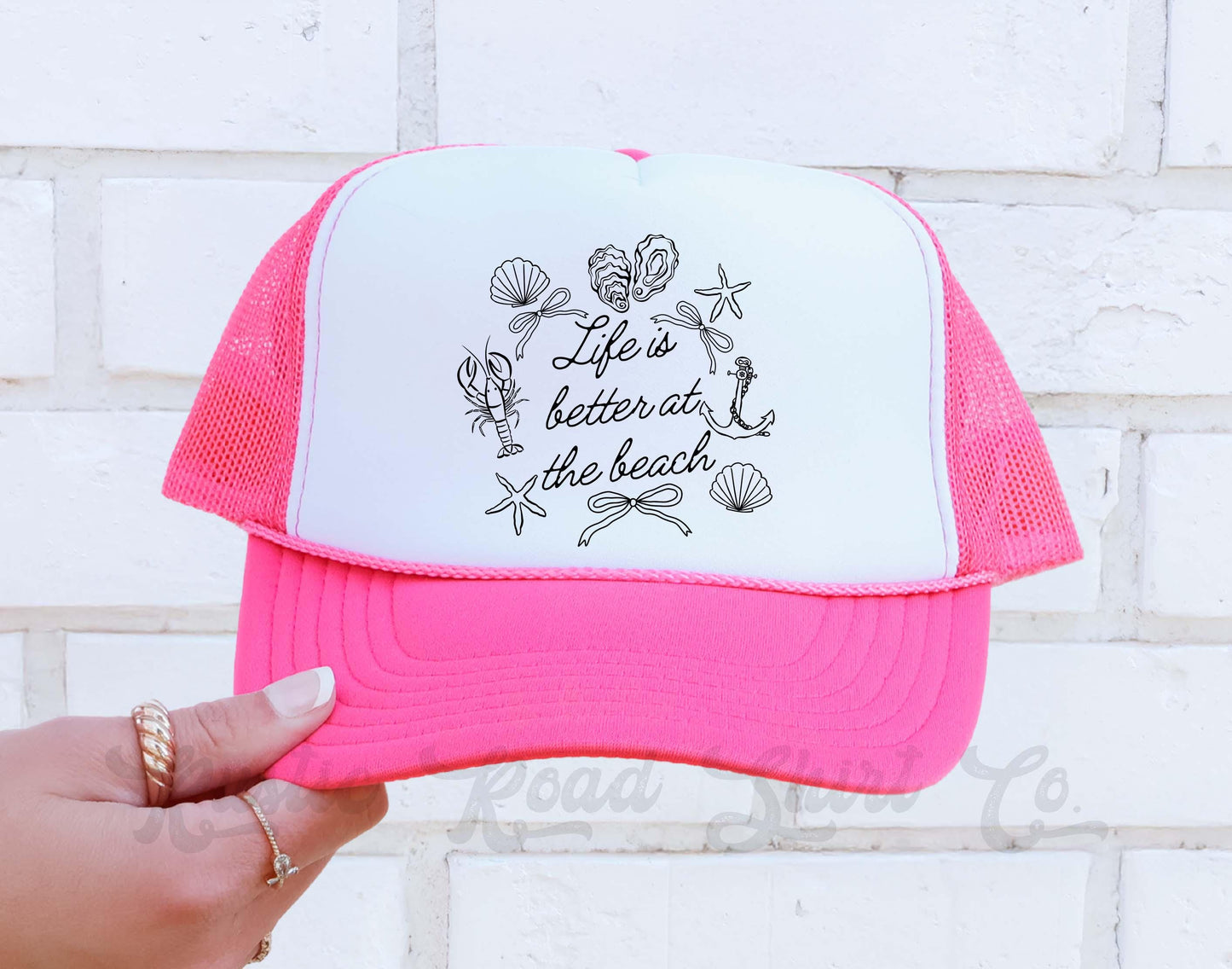 Life is Better at the Beach Hat, Lake Bum Hat, Lake Bum Hat, 90's Retro Neon Hat, Vintage Style Trucker Hat