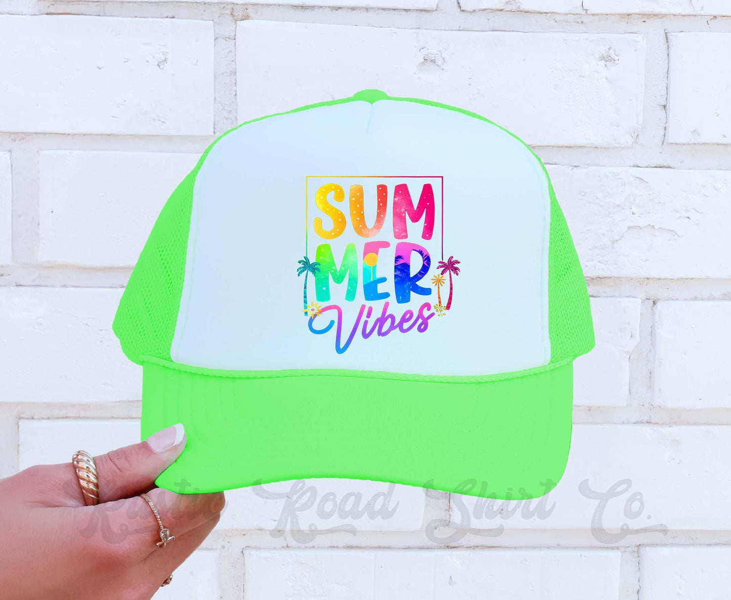 Summer Vibes Hat, Lake Life Hat, Lake Bum Hat, Lake Bum Hat, 90's Retro Neon Hat, Vintage Style Trucker Hat