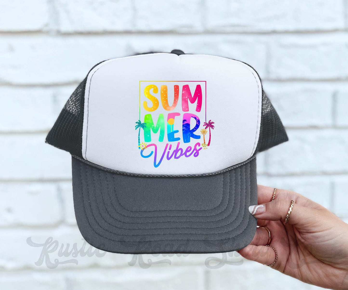 Summer Vibes Hat, Lake Life Hat, Lake Bum Hat, Lake Bum Hat, 90's Retro Neon Hat, Vintage Style Trucker Hat
