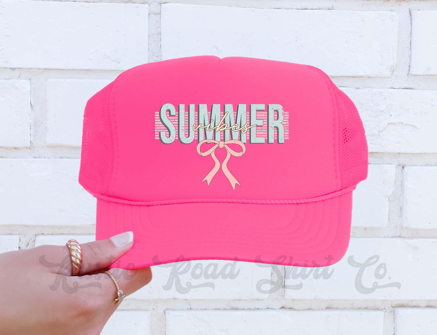 Summer Vibes Trucker Hat, Lake Bum Hat, Lake Bum Hat, 90's Retro Neon Hat, Vintage Style Trucker Hat