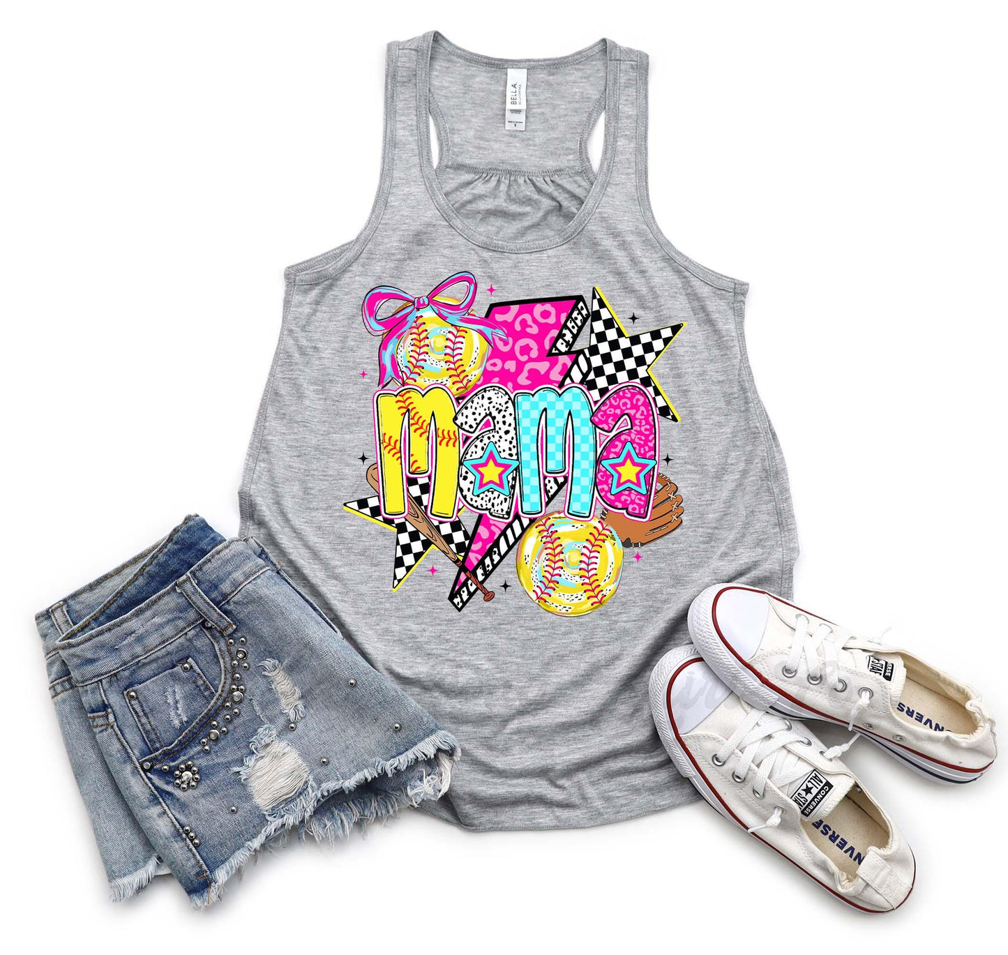 Softball Mom Tank Top, Retro 90's Softball Mom Tank, Softball Mama Shirt, Custom Baseball Tank Top