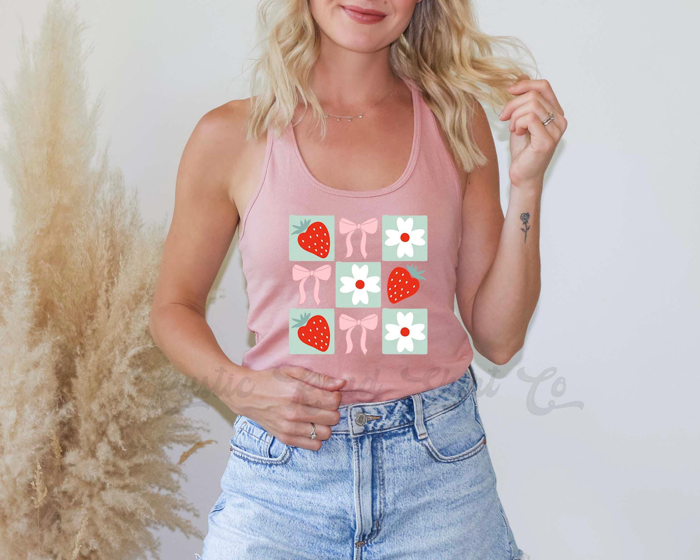 Summer Strawberry Tank Top, Strawberry Shirt, Summer Tank Top, Summer Vibes Tank Top