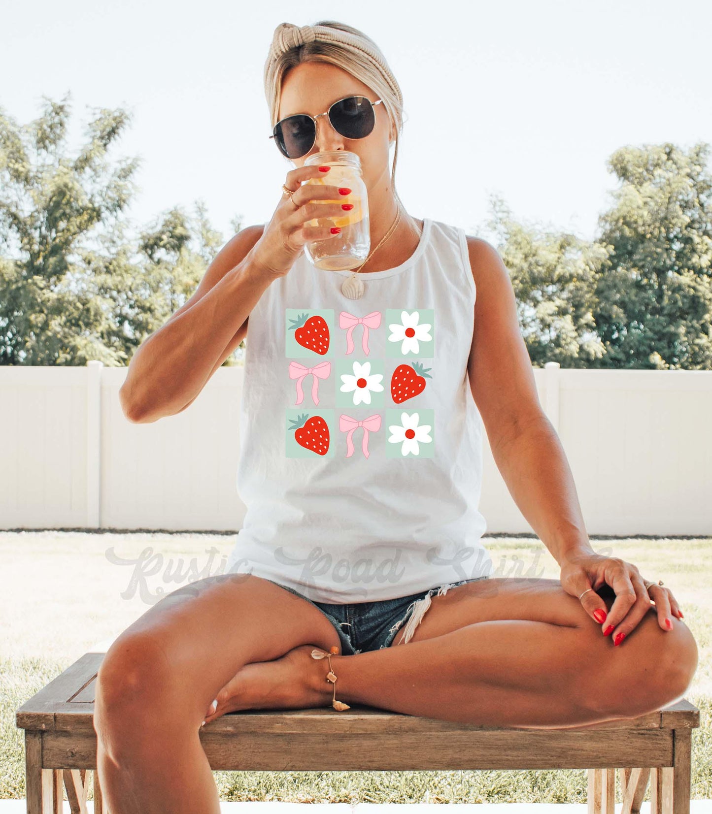 Summer Strawberry Tank Top, Strawberry Shirt, Summer Tank Top, Summer Vibes Tank Top