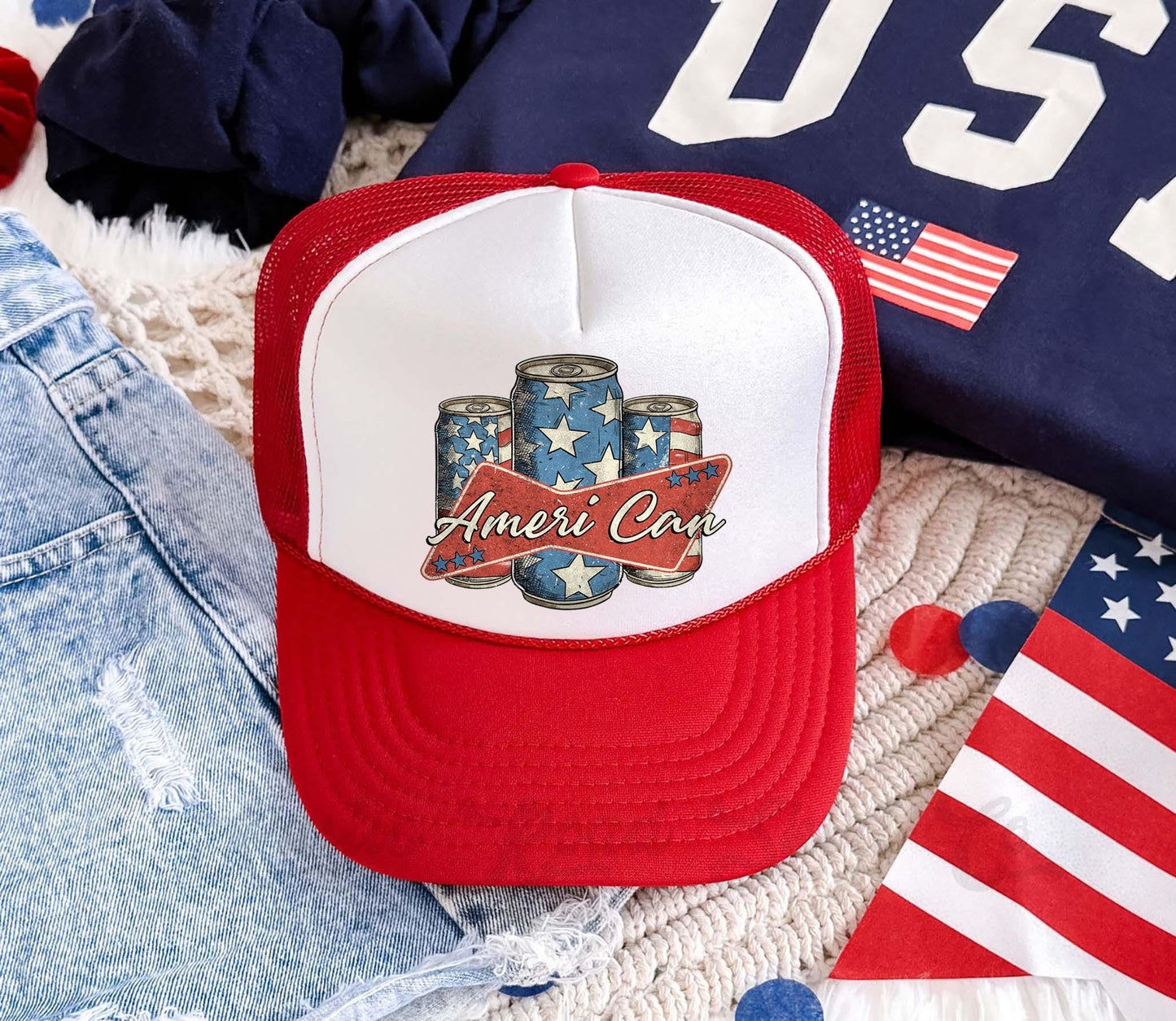America Trucker Hat, 4th of July Hat, USA Trucker Hat, Patriotic Hat, Summer Hat, Funny Trucker Hat