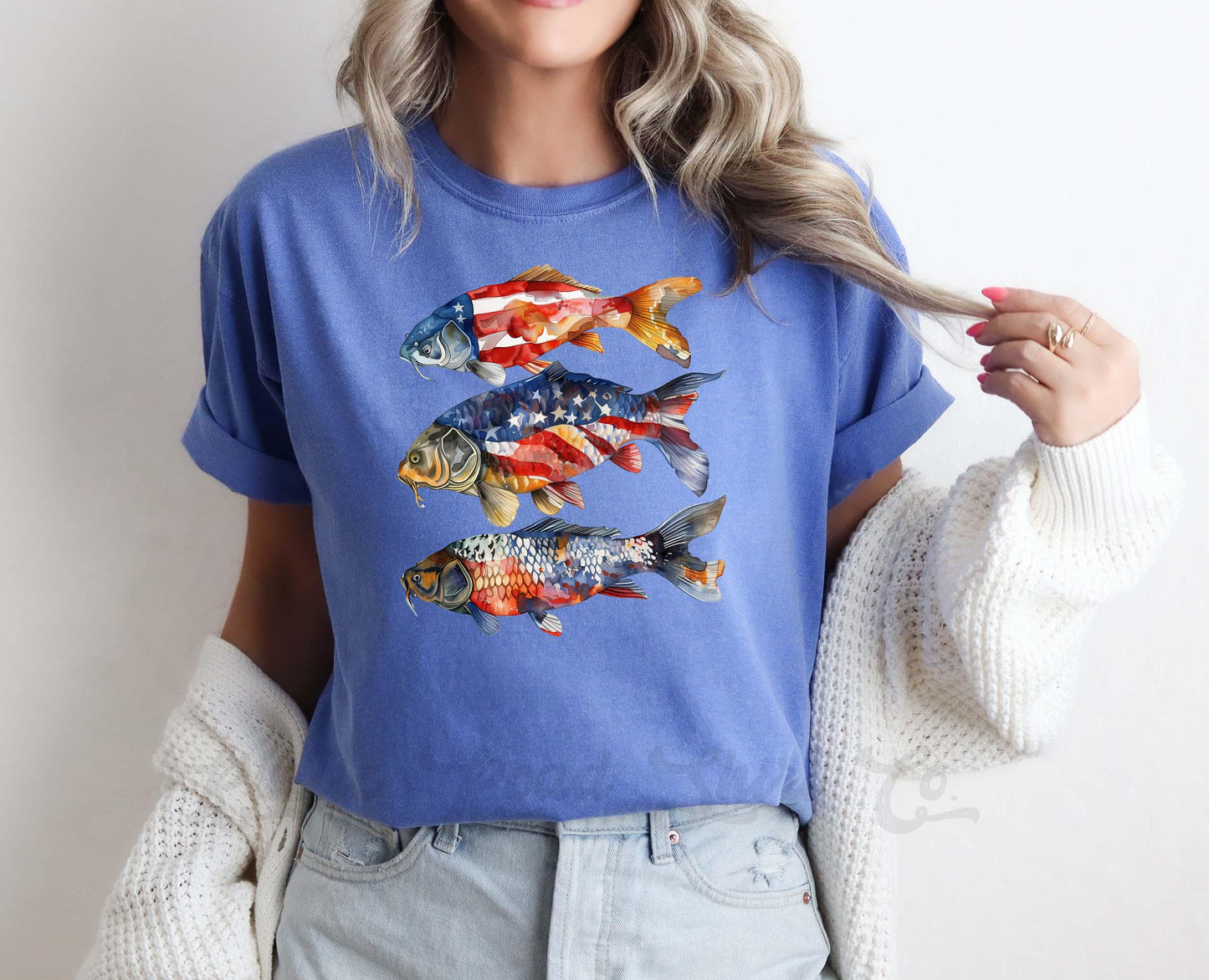 Patriotic Fishing Shirt, Fourth of July Shirt, Memorial Day Shirt, Comfort Colors Shirt, 4th of July Shirt,