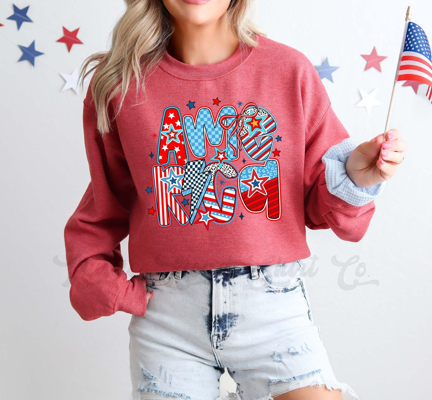 Retro America Sweatshirt, USA Sweatshirt, Women's 4th of July, Fourth of July Sweatshirt, Patriotic Shirt
