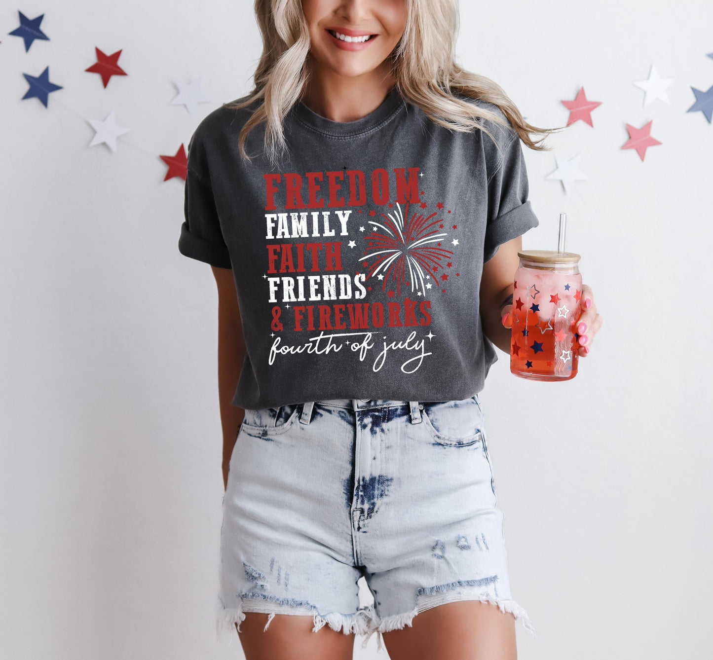 Fourth of July Shirt, Memorial Day Shirt, America Shirt, Comfort Colors™ Shirt, 4th of July Shirt, Coquette Mama Shirt