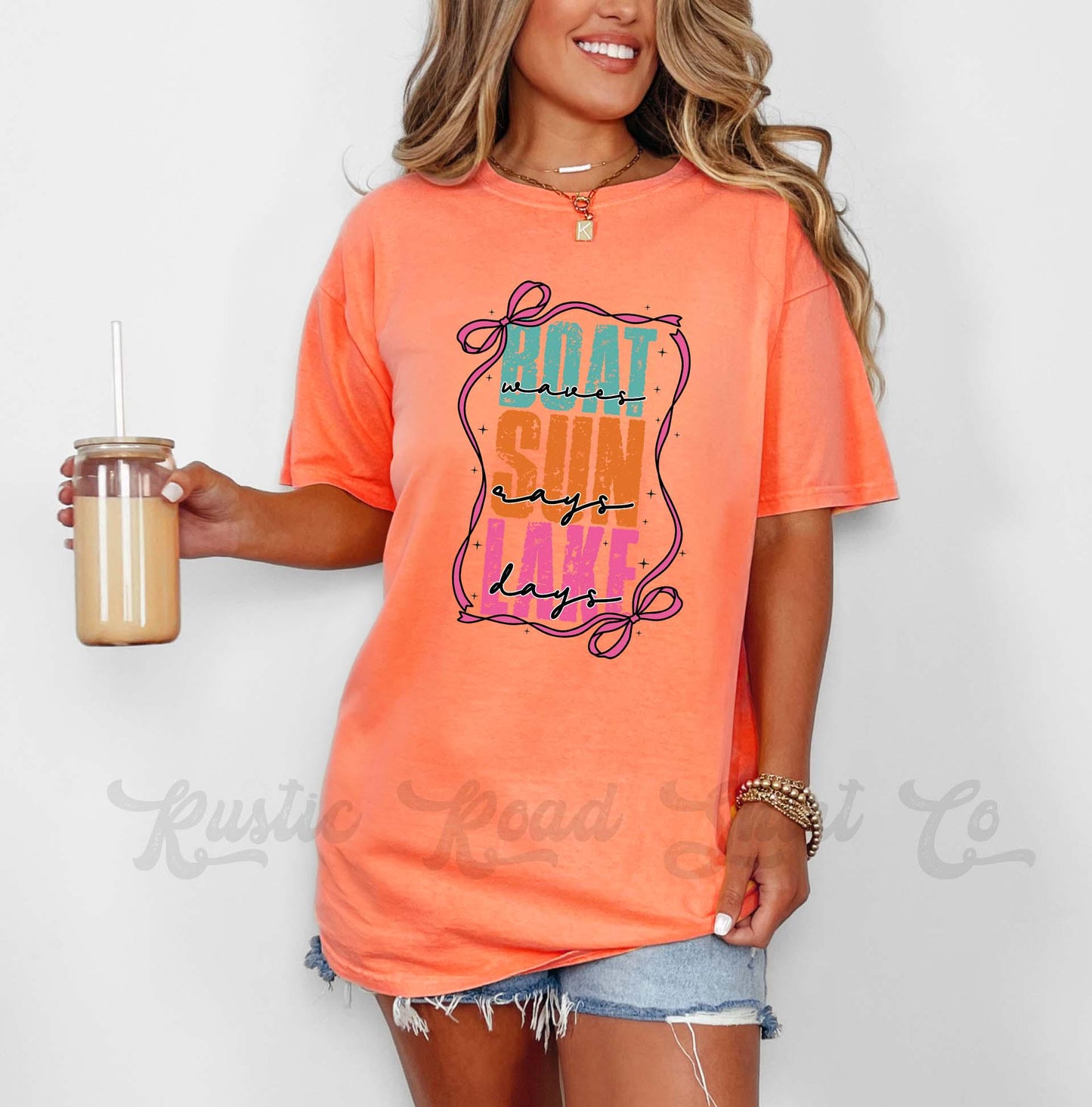 Boat Waves Sun Rays Shirt, Comfort Colors® Shirt, Summer Vacation Shirt, Summer Coquette Shirt, Oversized Shirt, Plus Sized Shirt