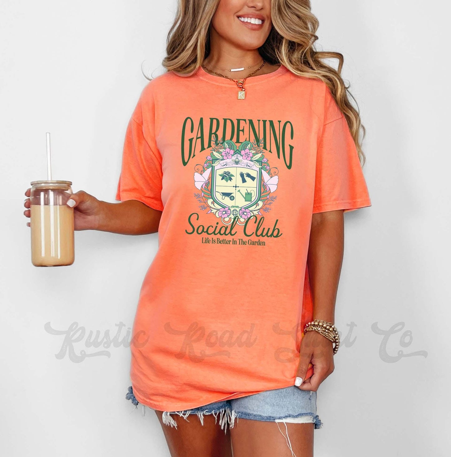 Gardeing Social Club Shirt, Comfort Colors® Shirt, Garden Shirt, Summer Shirt, Oversized Shirt, Plus Sized Shirt