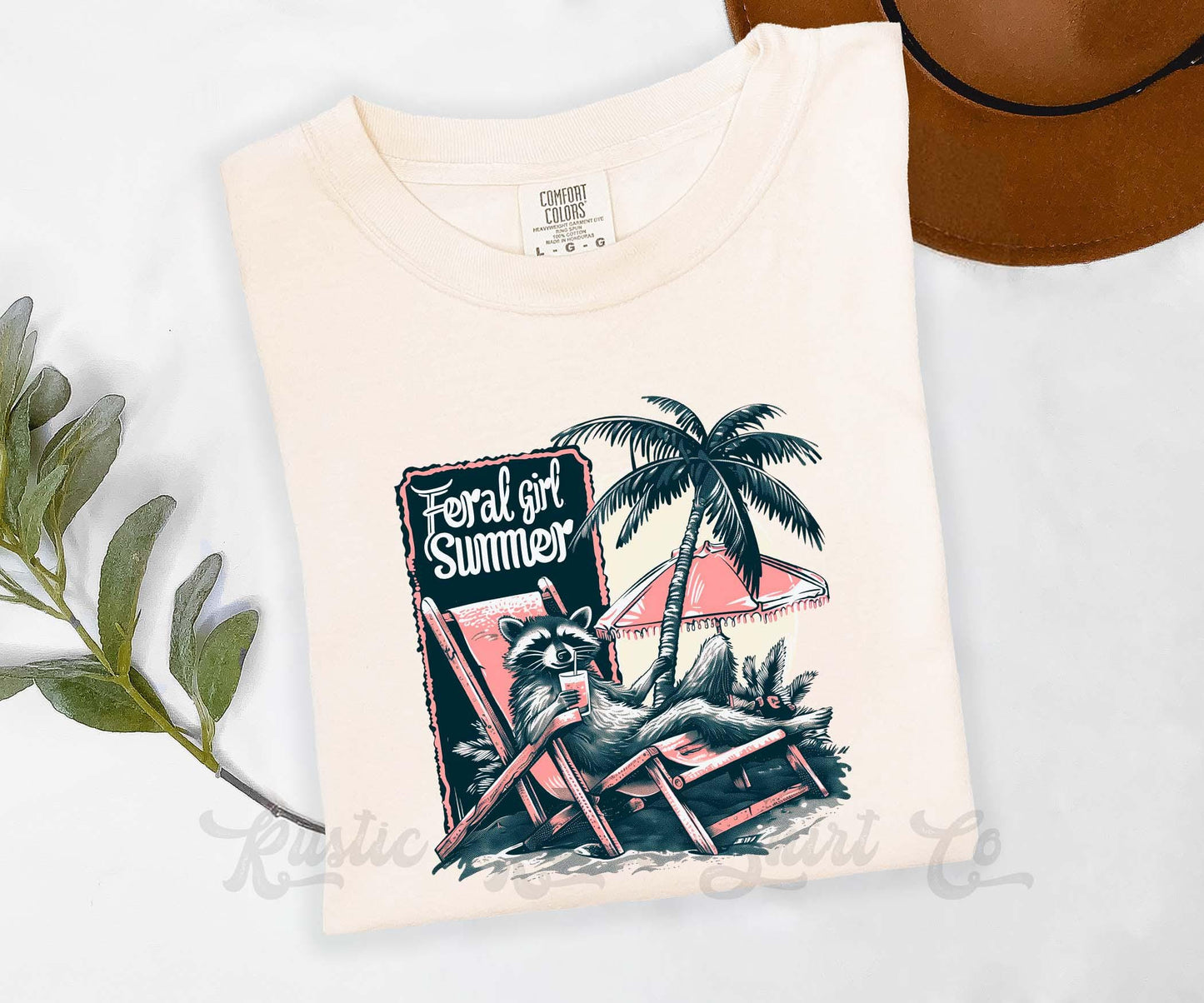 Feral Girl Summer Shirt, Comfort Colors® Shirt, Racoon Shirt, Summer Shirt, Oversized Shirt, Plus Sized Shirt