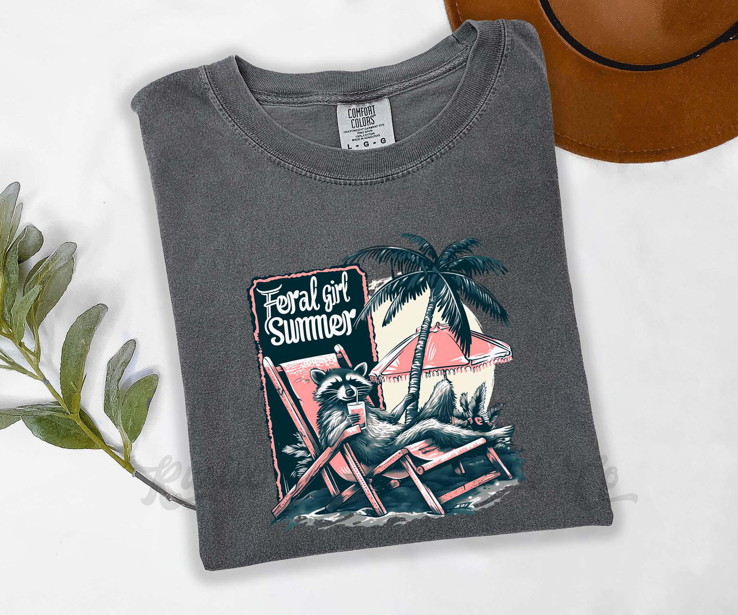 Feral Girl Summer Shirt, Comfort Colors® Shirt, Racoon Shirt, Summer Shirt, Oversized Shirt, Plus Sized Shirt