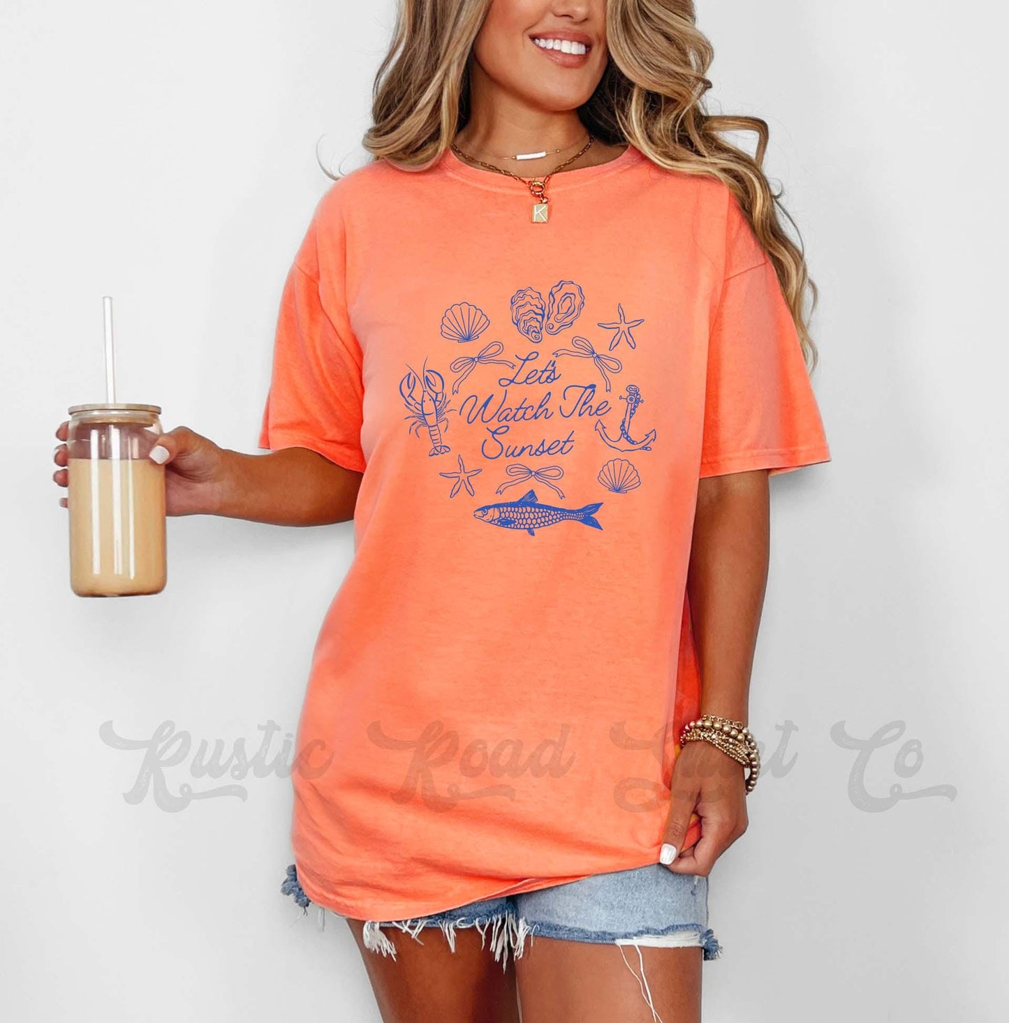 Let's Watch the Sunset Shirt, Comfort Colors® Shirt, Lake Life Shirt, Summer Shirt, Oversized Shirt, Plus Sized Shirt