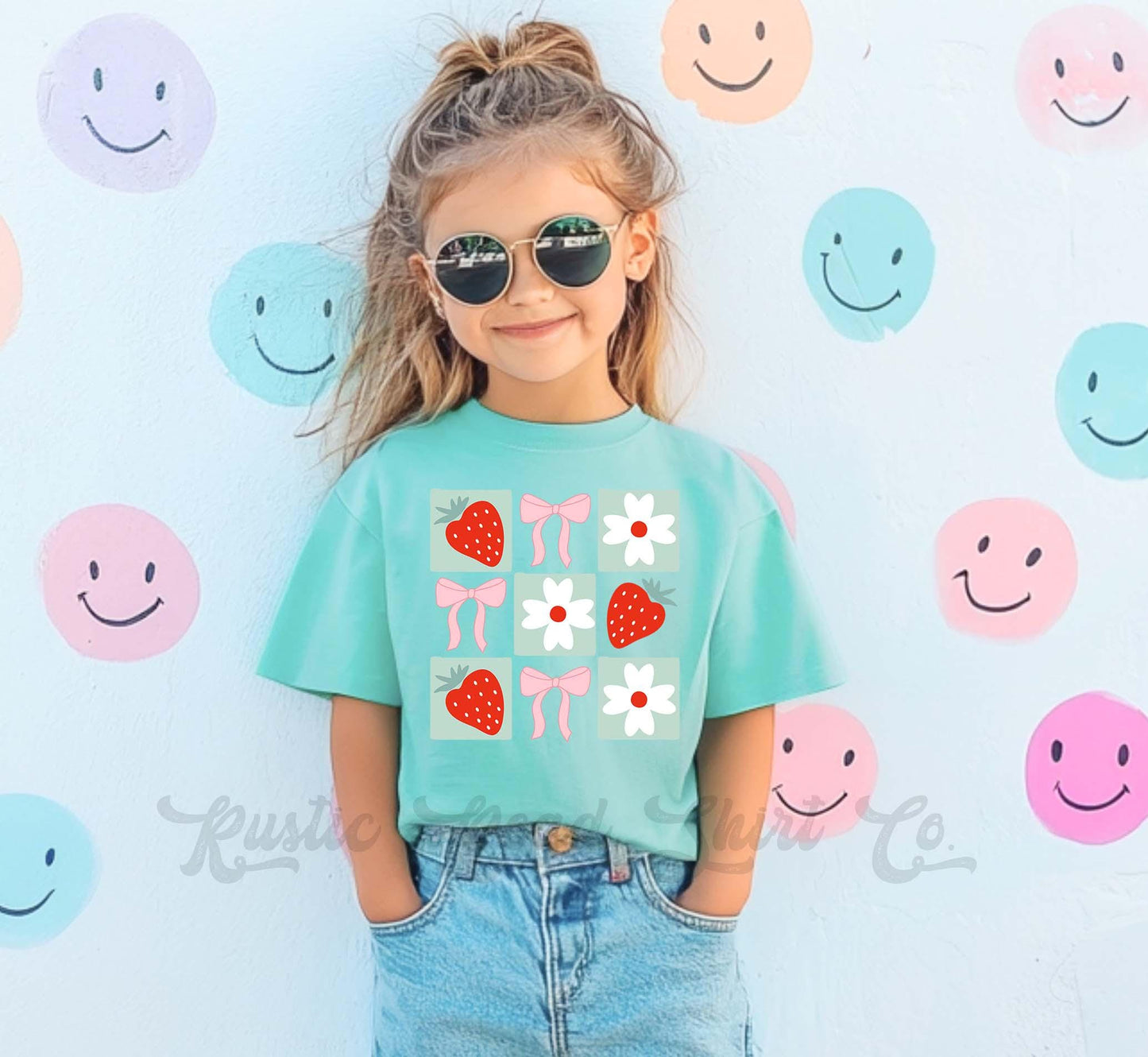 Strawberry Shirt, Coquette Strawberry Shirt, Girls Neon Shirt, Retro 90s shirt, Summer Vacation Shirt,