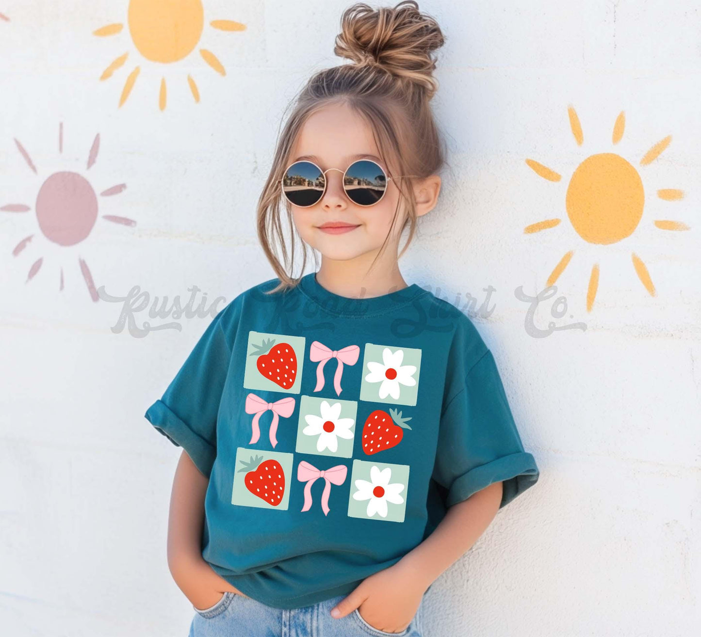 Strawberry Shirt, Coquette Strawberry Shirt, Girls Neon Shirt, Retro 90s shirt, Summer Vacation Shirt,