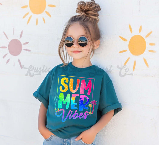 Summer Vibes Girls Shirt, Lake Girls Shirt, Beach Vacation Shirt, Retro 90s shirt, Summer Vacation Shirt,
