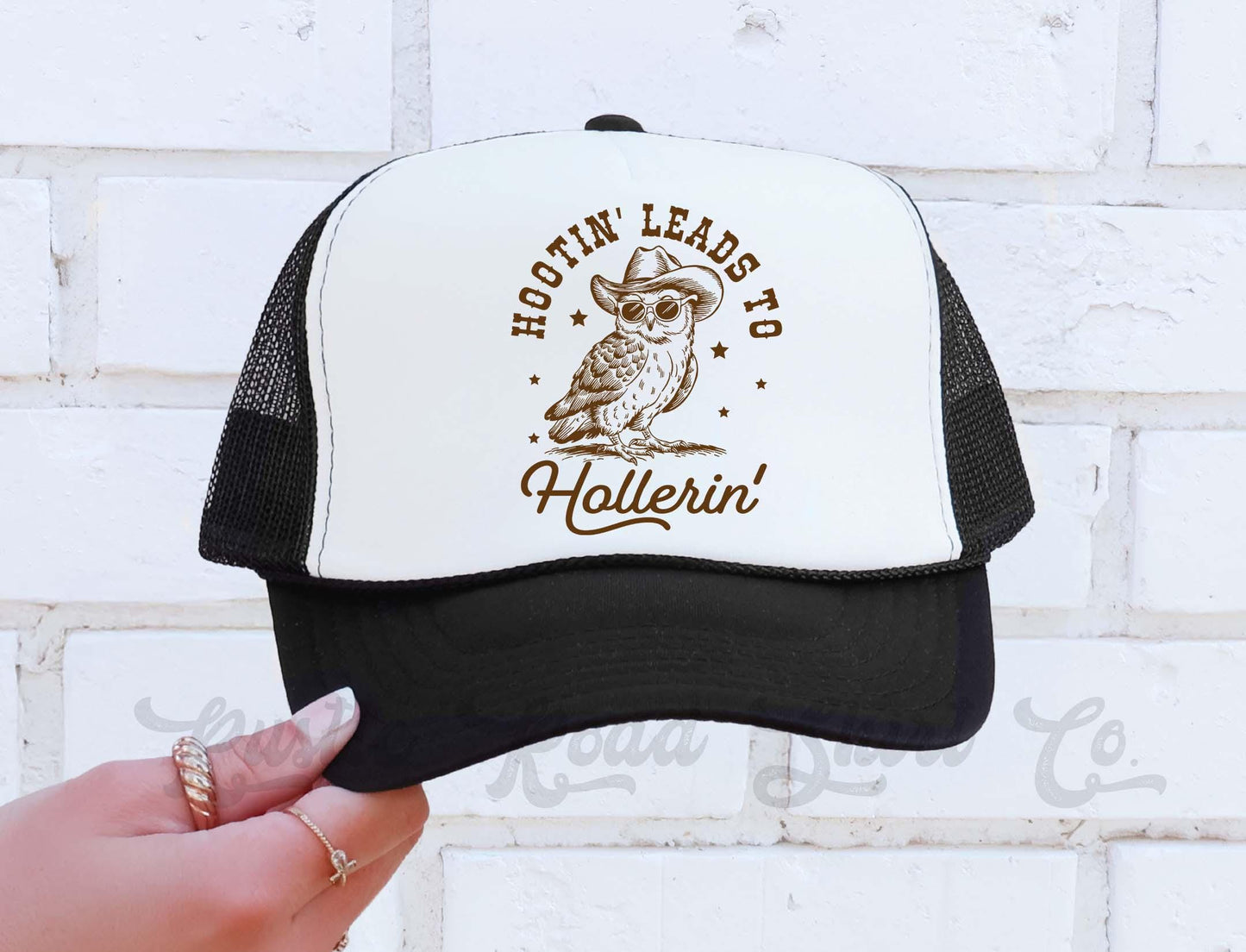 Hootin Leads to Hollerin Hat, Funny Trucker Hat, Lake Bum Hat, 90's Retro Neon Hat, Vintage Style Trucker Hat