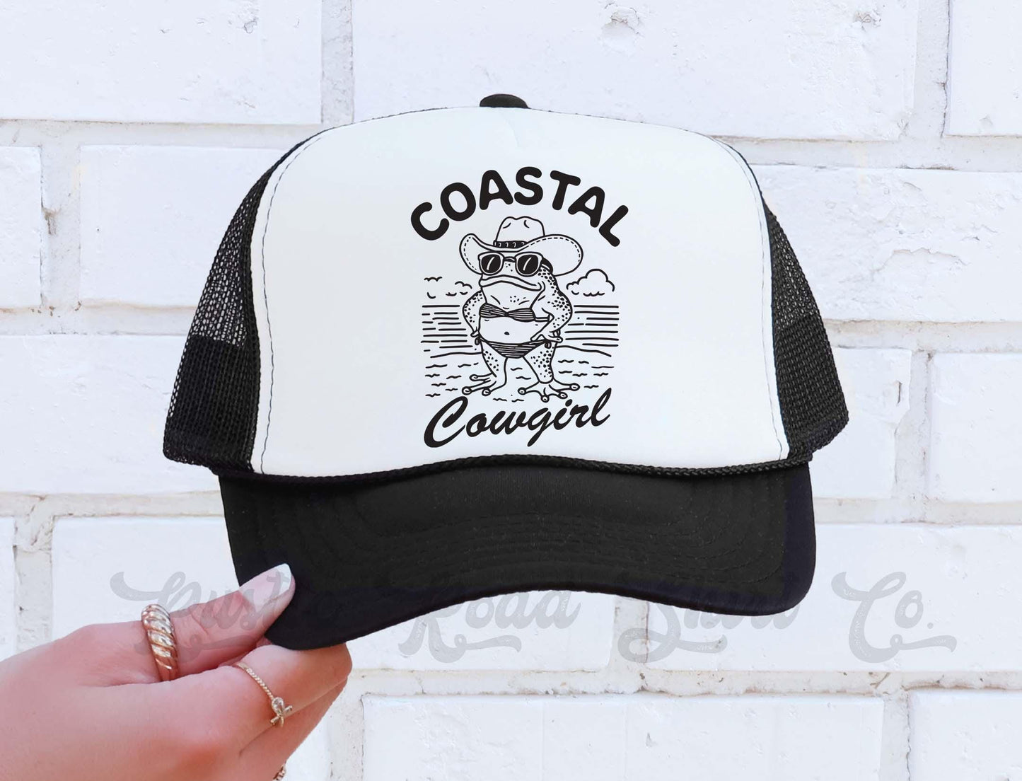 Coastal Cowgirl Hat, Western Trucker Hat, Funny Trucker Hat, Lake Bum Hat, 90's Retro Neon Hat, Vintage Style Trucker Hat