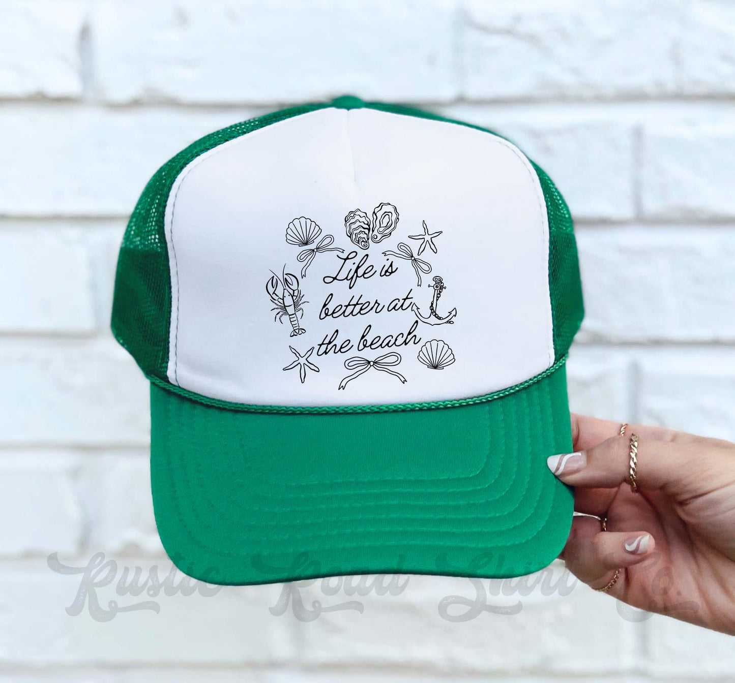 Life is Better at the Beach Hat, Lake Bum Hat, Lake Bum Hat, 90's Retro Neon Hat, Vintage Style Trucker Hat