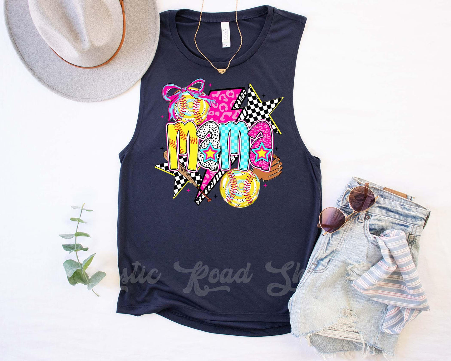 Softball Mom Tank Top, Retro 90's Softball Mom Tank, Softball Mama Shirt, Custom Baseball Tank Top