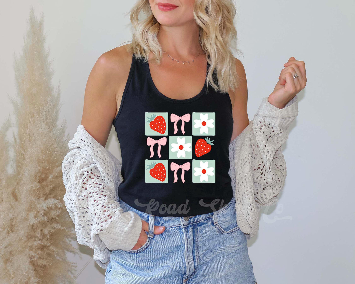 Summer Strawberry Tank Top, Strawberry Shirt, Summer Tank Top, Summer Vibes Tank Top