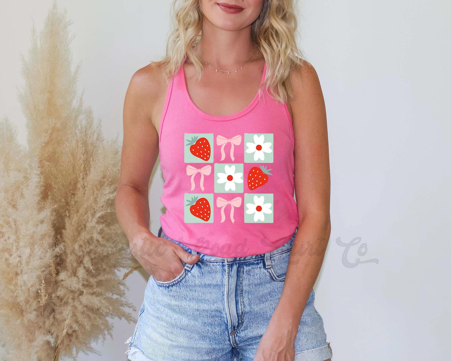 Summer Strawberry Tank Top, Strawberry Shirt, Summer Tank Top, Summer Vibes Tank Top