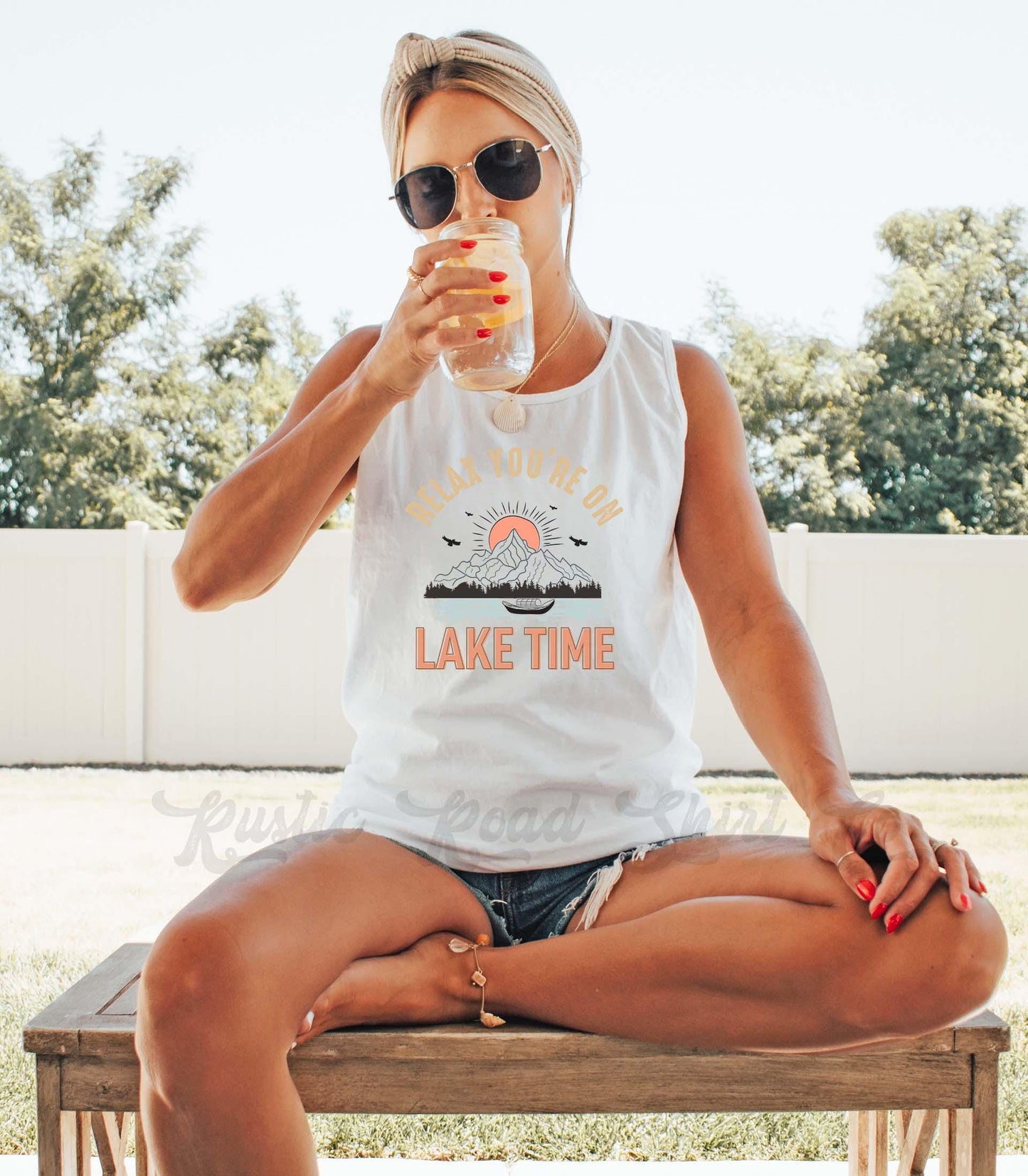 Relax You're On Lake Time Tank Top, Comfort Colors Tank Top, Boating Tank Top, Lake Life Tank, Summer Tank Top, Summer Vibes Tank Top
