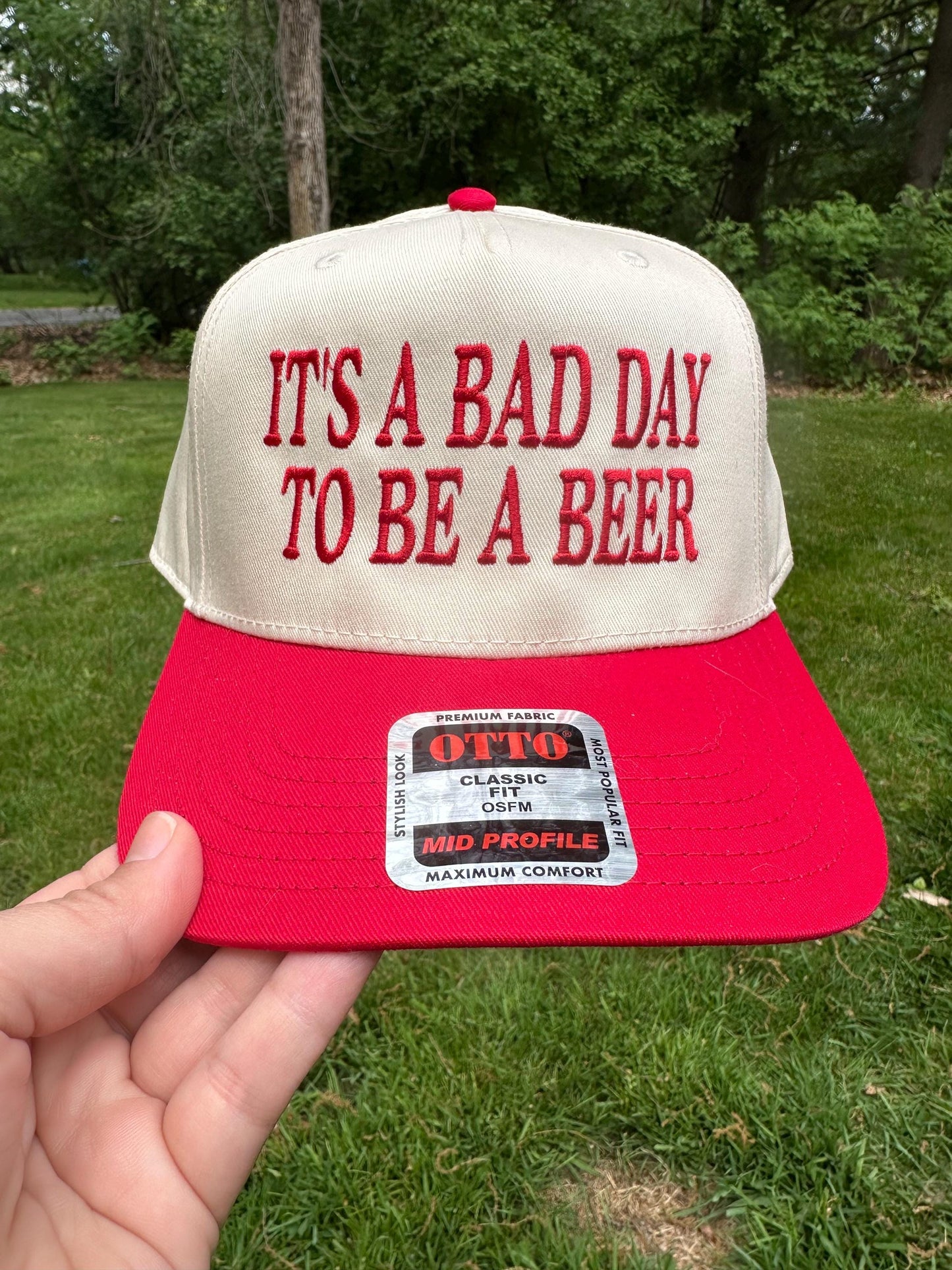 It's a Bad Day to be a Beer Hat, Embroidered Trucker Hat, Embroidered Team Hat, Custom Trucker Hat