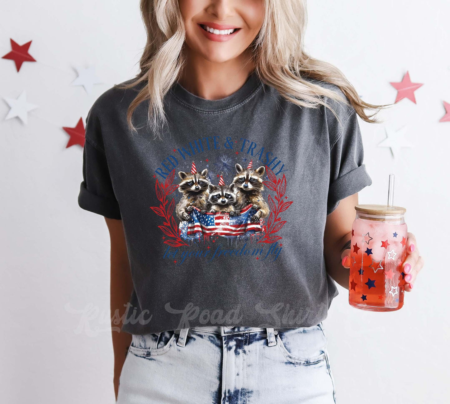 Red White and Trashy Shirt, Fourth of July Shirt, Memorial Day Shirt, Comfort Colors™ Shirt, 4th of July Shirt,