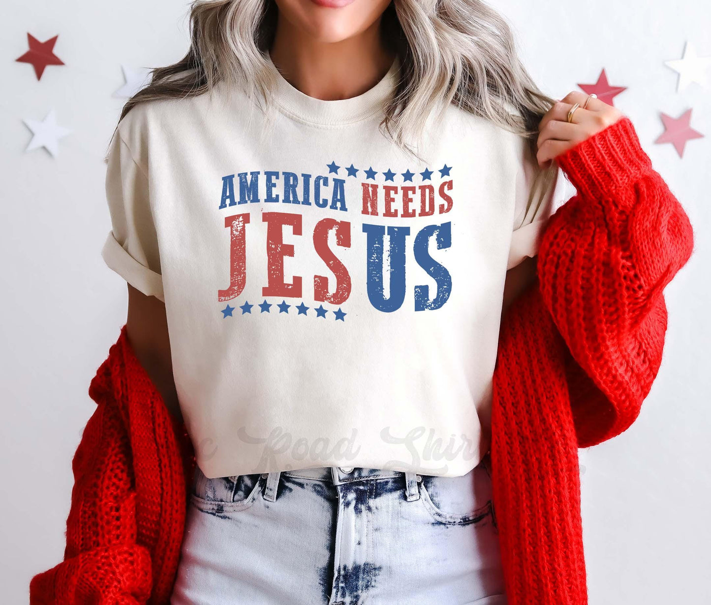 America Needs Jesus Shirt, Fourth of July Shirt, Memorial Day Shirt, Comfort Colors™ Shirt, 4th of July Shirt,