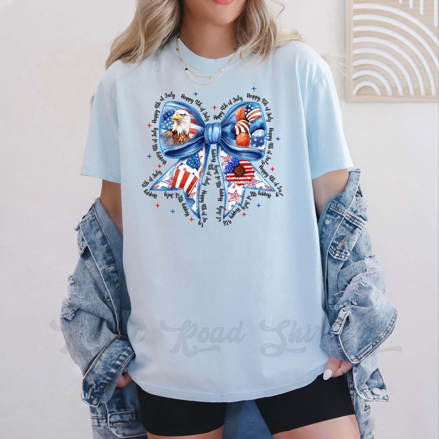 4th of July Bow Shirt, Fourth of July Shirt, Memorial Day Shirt, Comfort Colors™ Shirt, 4th of July Shirt,