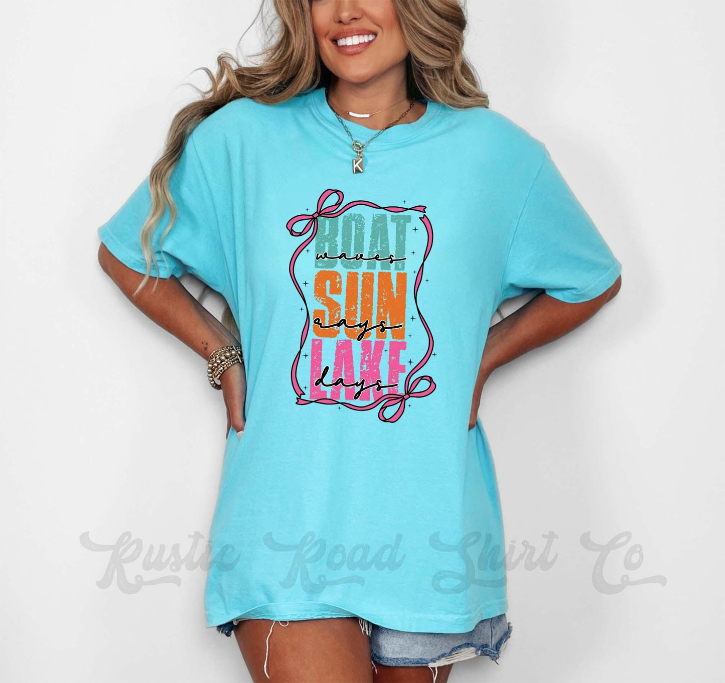 Boat Waves Sun Rays Shirt, Comfort Colors® Shirt, Summer Vacation Shirt, Summer Coquette Shirt, Oversized Shirt, Plus Sized Shirt