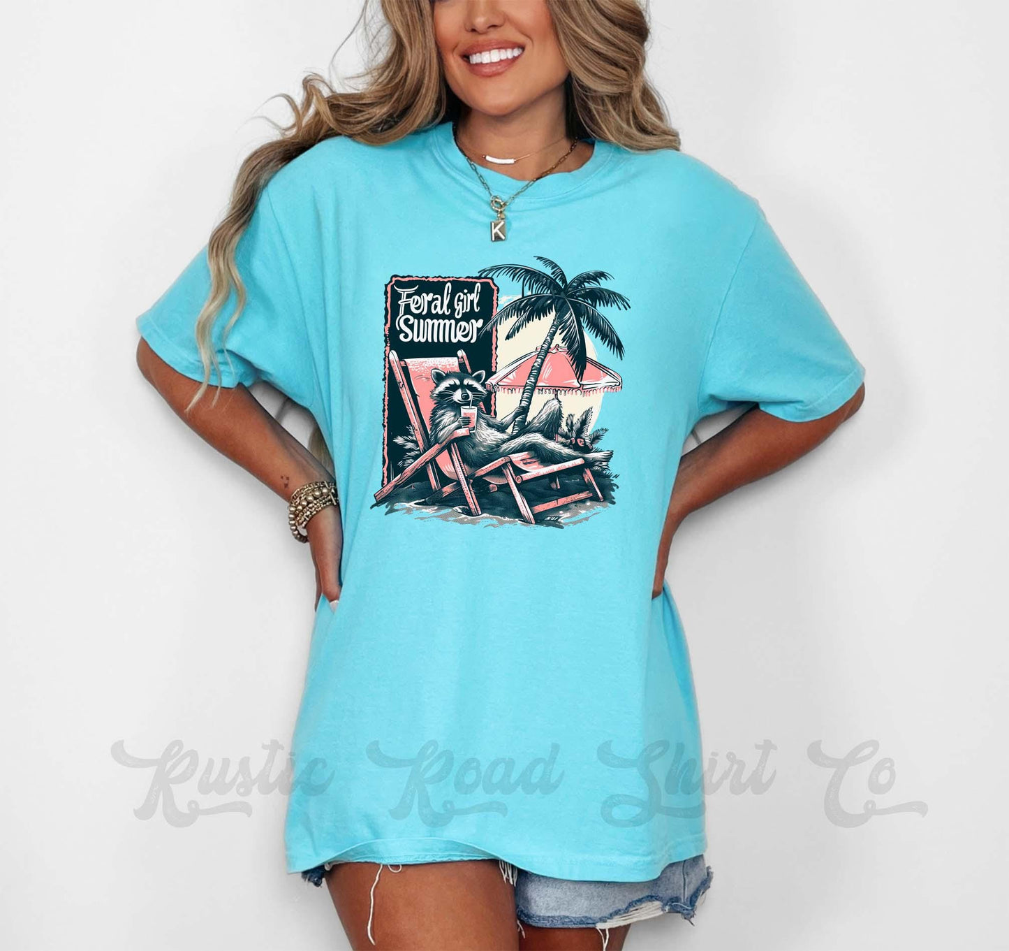 Feral Girl Summer Shirt, Comfort Colors® Shirt, Racoon Shirt, Summer Shirt, Oversized Shirt, Plus Sized Shirt