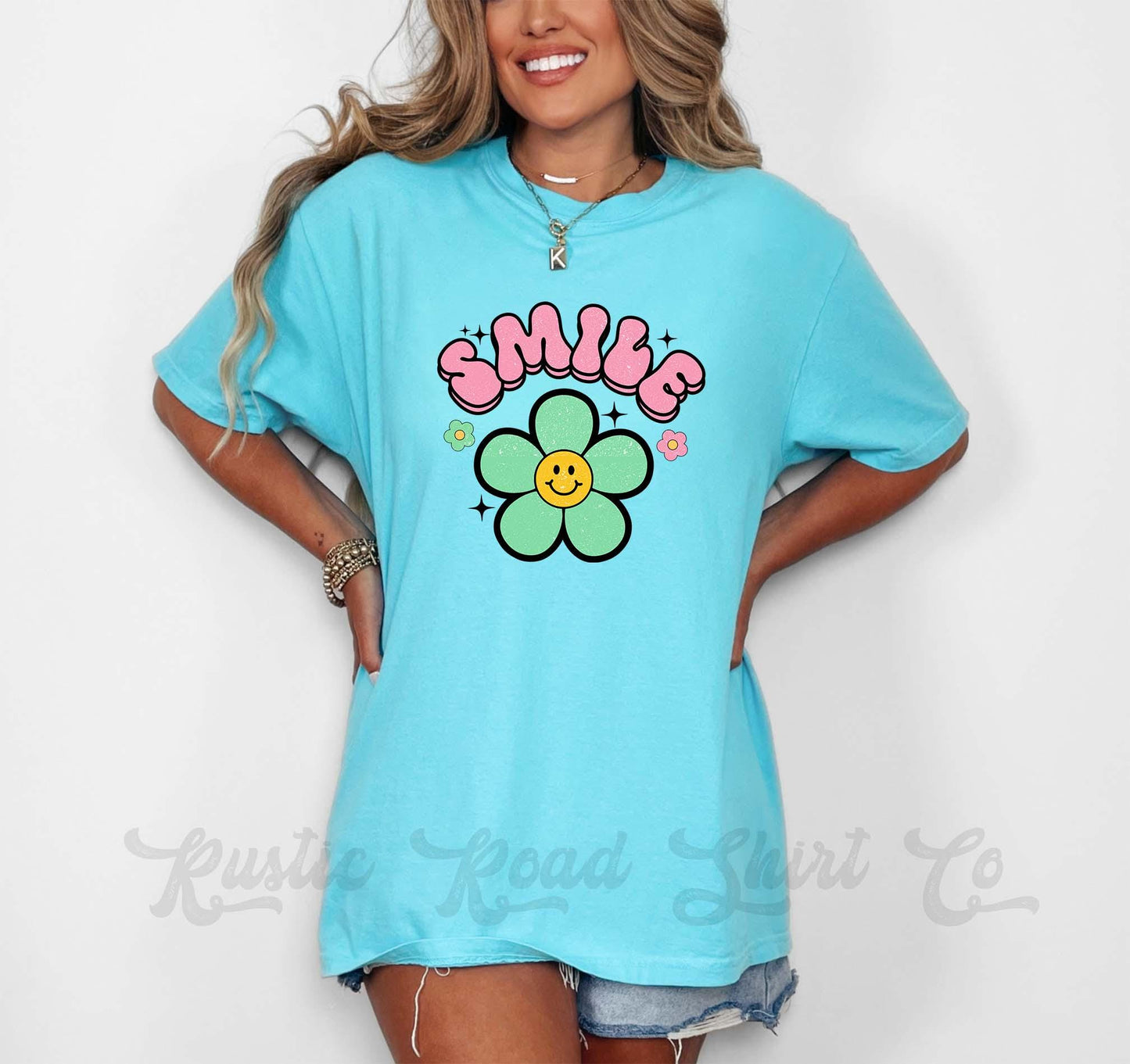 Smile Shirt, Comfort Colors® Shirt, Preppy Shirt, Summer Shirt, Oversized Shirt, Plus Sized Shirt