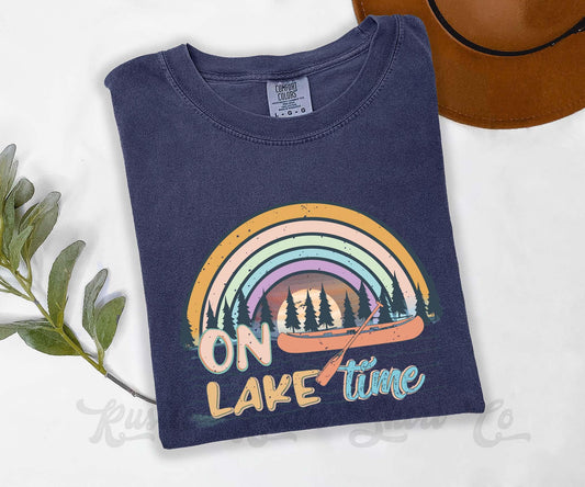 On Lake Time Shirt, Comfort Colors® Shirt, Lake Life Shirt, Summer Shirt, Oversized Shirt, Plus Sized Shirt