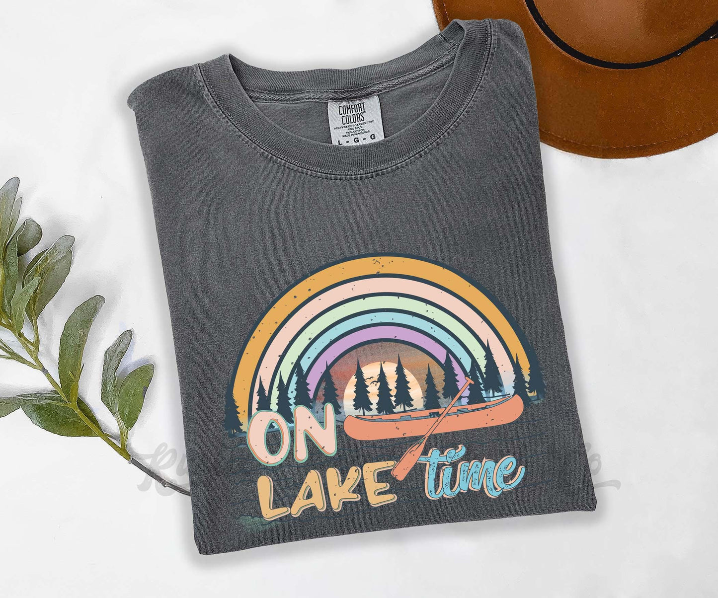 On Lake Time Shirt, Comfort Colors® Shirt, Lake Life Shirt, Summer Shirt, Oversized Shirt, Plus Sized Shirt