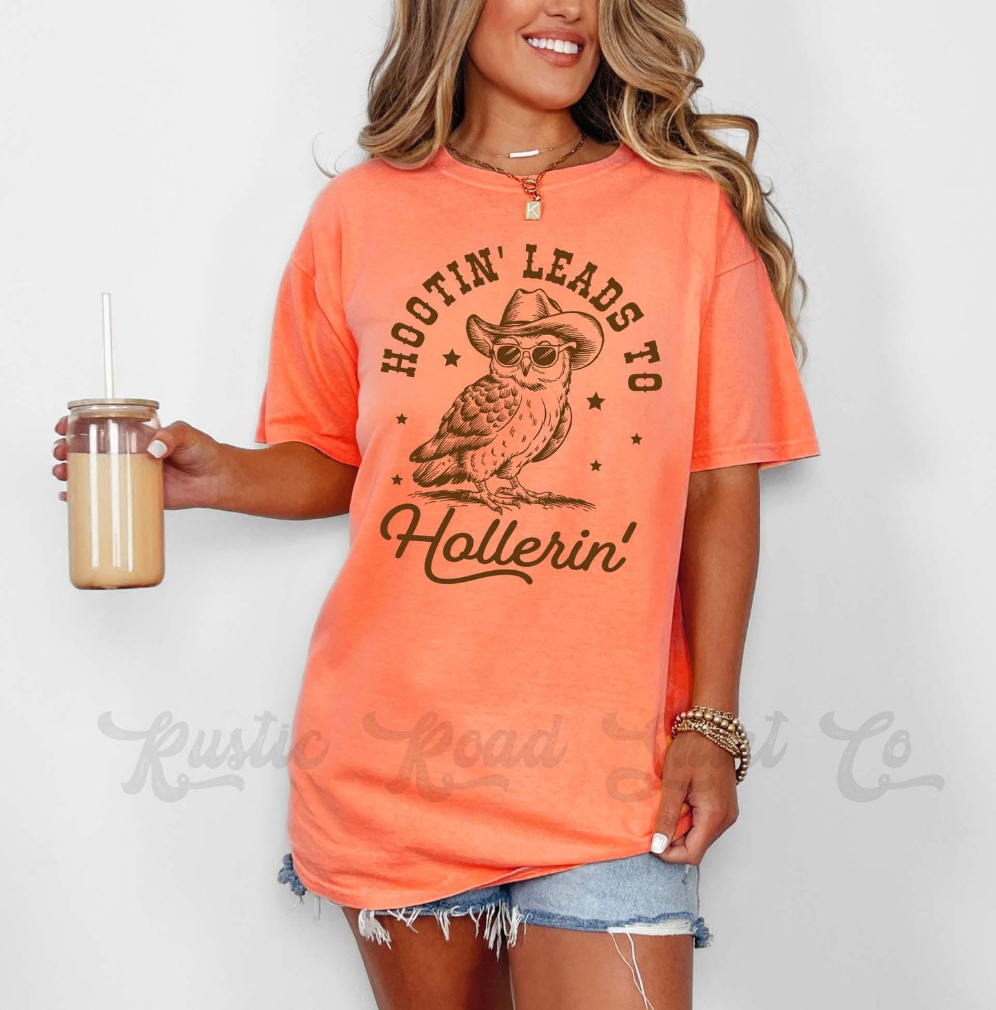 Hootin Leads to Hollerin Shirt, Comfort Colors® Shirt, Western Shirt, Summer Shirt, Oversized Shirt, Plus Sized Shirt