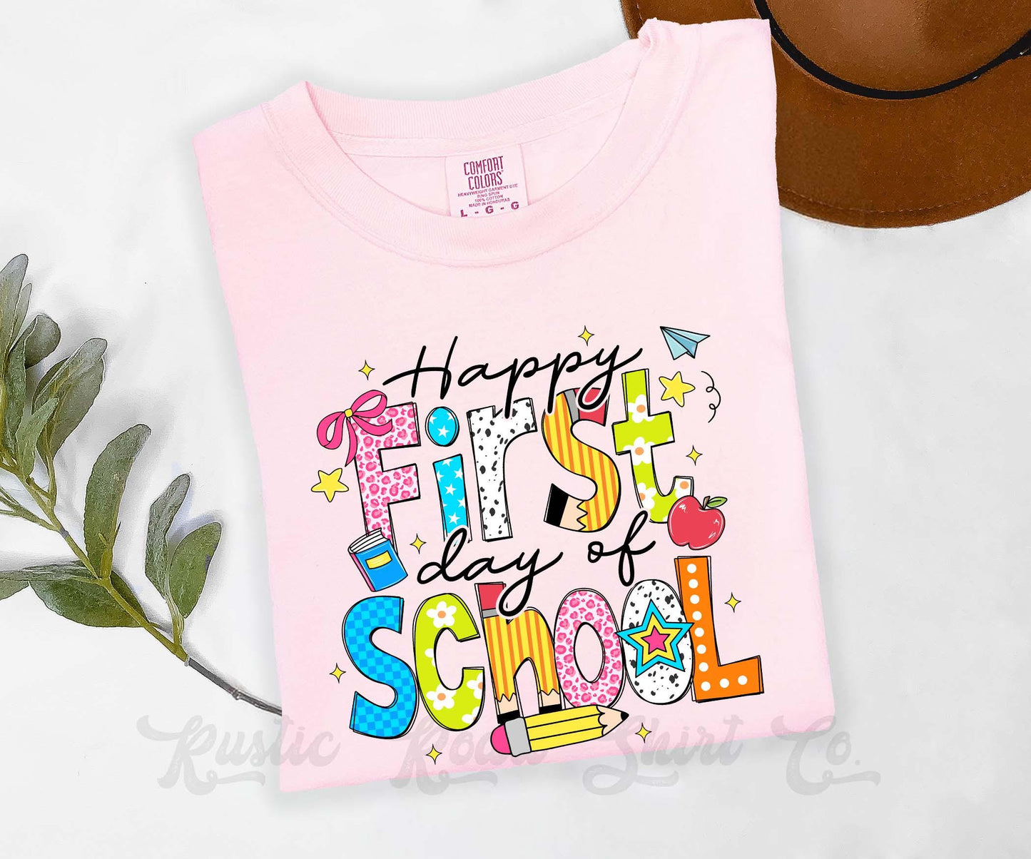 Happy First Day of School Shirt, Comfort Colors Shirt, Back to School Shirt, Teacher Shirt, Back to School Shirt