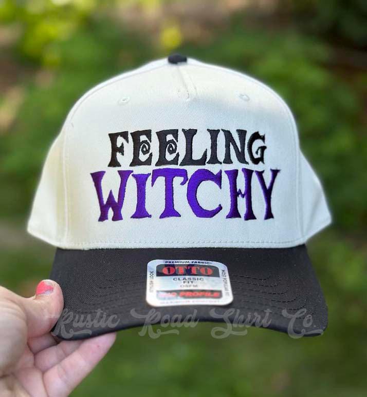 Feeling Witchy Halloween Hat, Embroidered Halloween Hat, Halloween Trucker Hat, Mom Halloween Hat