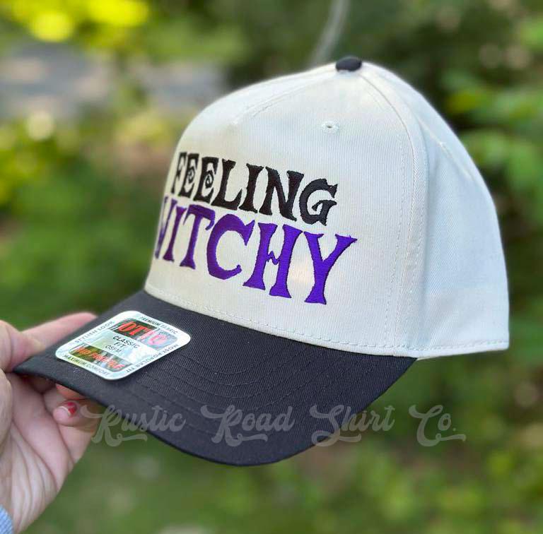 Feeling Witchy Halloween Hat, Embroidered Halloween Hat, Halloween Trucker Hat, Mom Halloween Hat