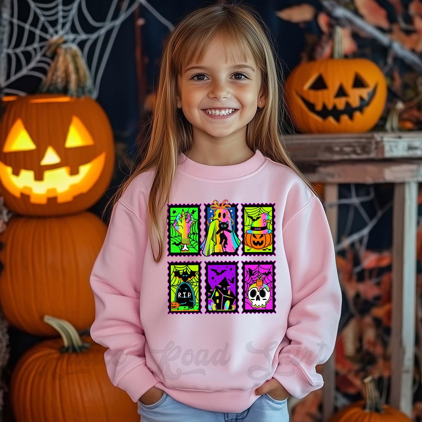 Girls Halloween Sweatshirt, Halloween Sweatshirt, Kids Halloween Sweatshirt, Retro Halloween Sweatshirt, Ghost Neon Shirt