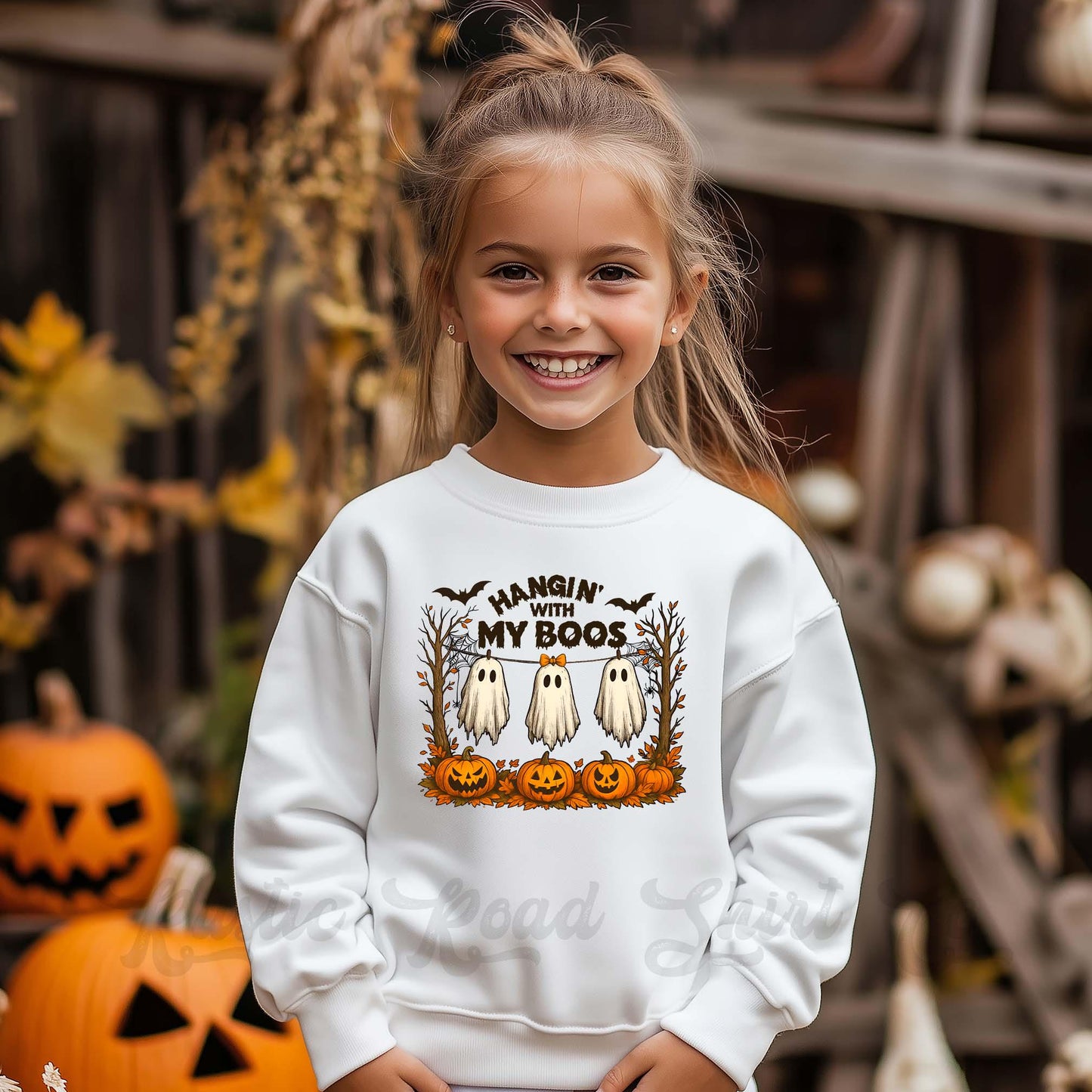 Hanging with my Boos Halloween Sweatshirt, Halloween Sweatshirt, Kids Halloween Sweatshirt, Retro Halloween Sweatshirt, Ghost Neon Shirt