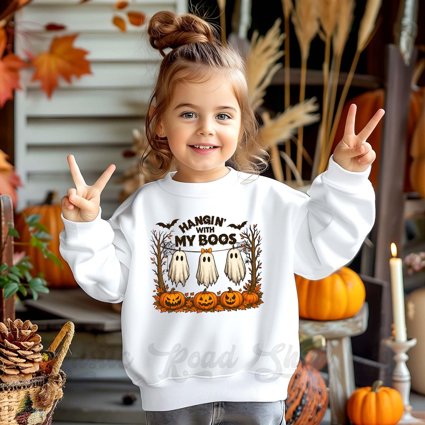 Hanging with my Boos Halloween Sweatshirt, Halloween Sweatshirt, Kids Halloween Sweatshirt, Retro Halloween Sweatshirt, Ghost Neon Shirt